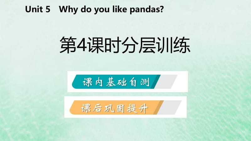 2019年春七年级英语下册 Unit 5 Why do you like pandas（第4课时）分层训练课件 （新版）人教新目标版.pptx_第2页