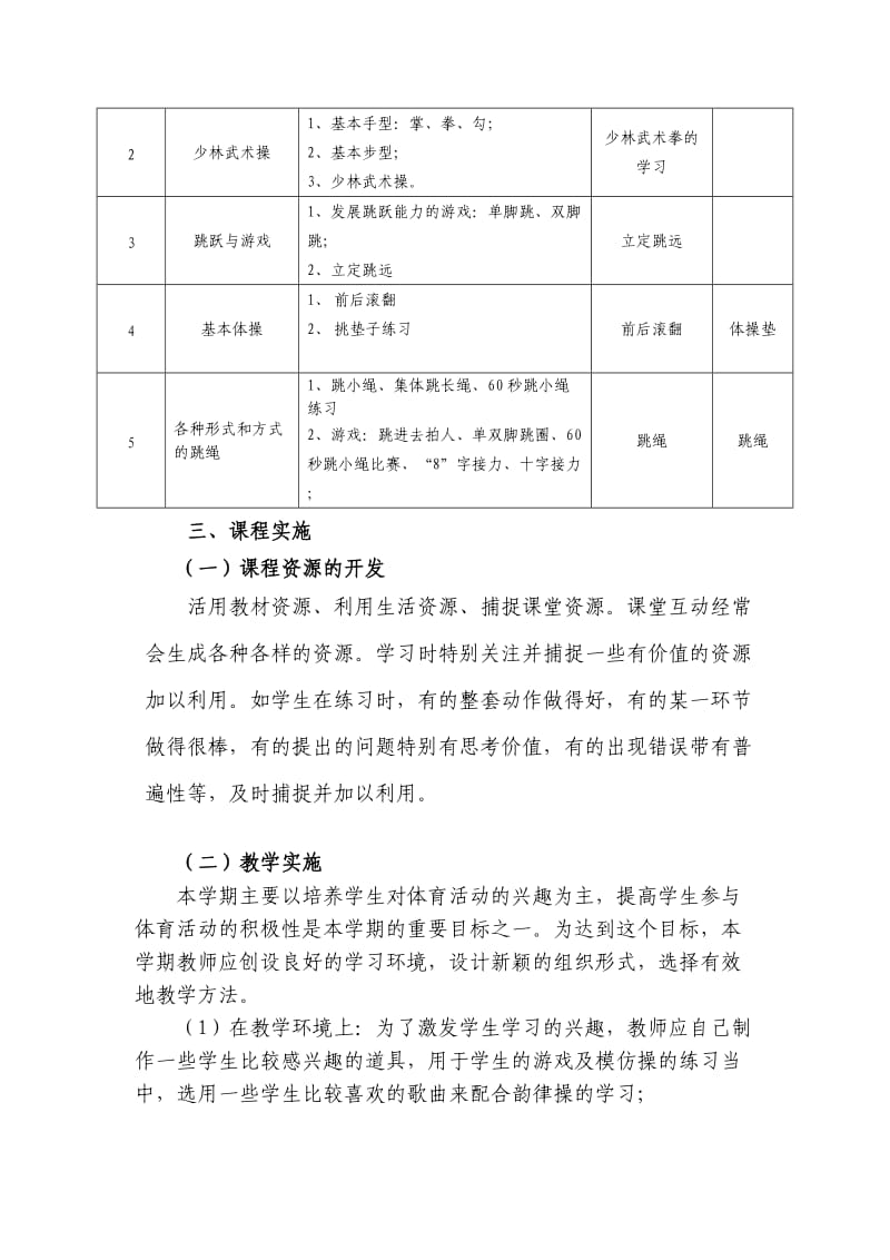 小学一年级体育课程纲要.doc_第2页