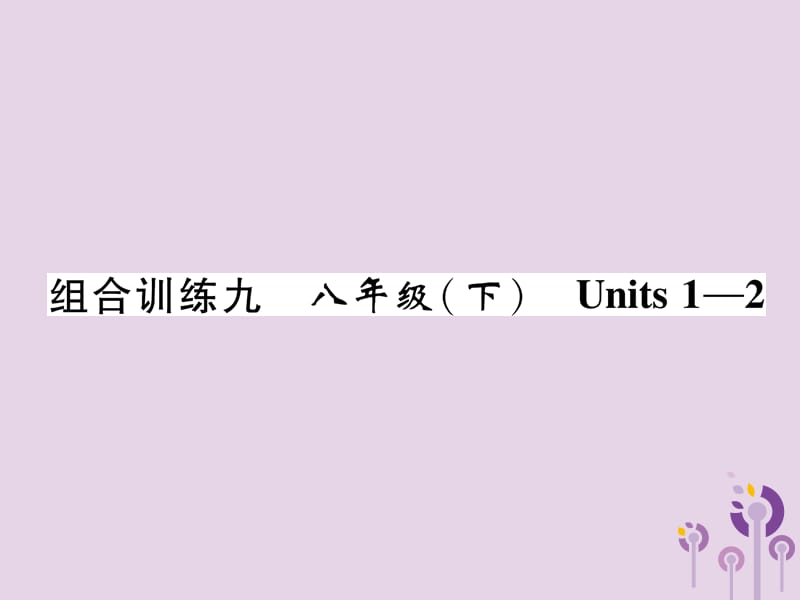 （贵阳专版）2019中考英语总复习 第1部分 教材知识梳理篇 组合训练9 八下 Units 1-2（精练）课件.ppt_第1页