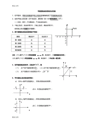 最新平面直角坐标系知识点归纳及例题.docx