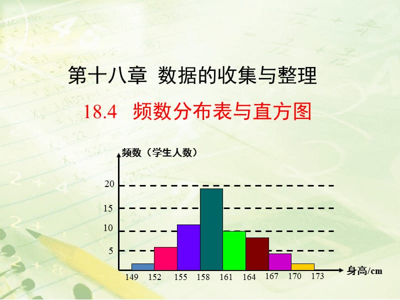 冀教版八年级数学下册《十八章 数据的收集与整理18.4 频数分布表与直方图》课件_0.ppt_第1页