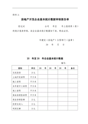 房地产开发企业基本统计数据审核报告单.doc