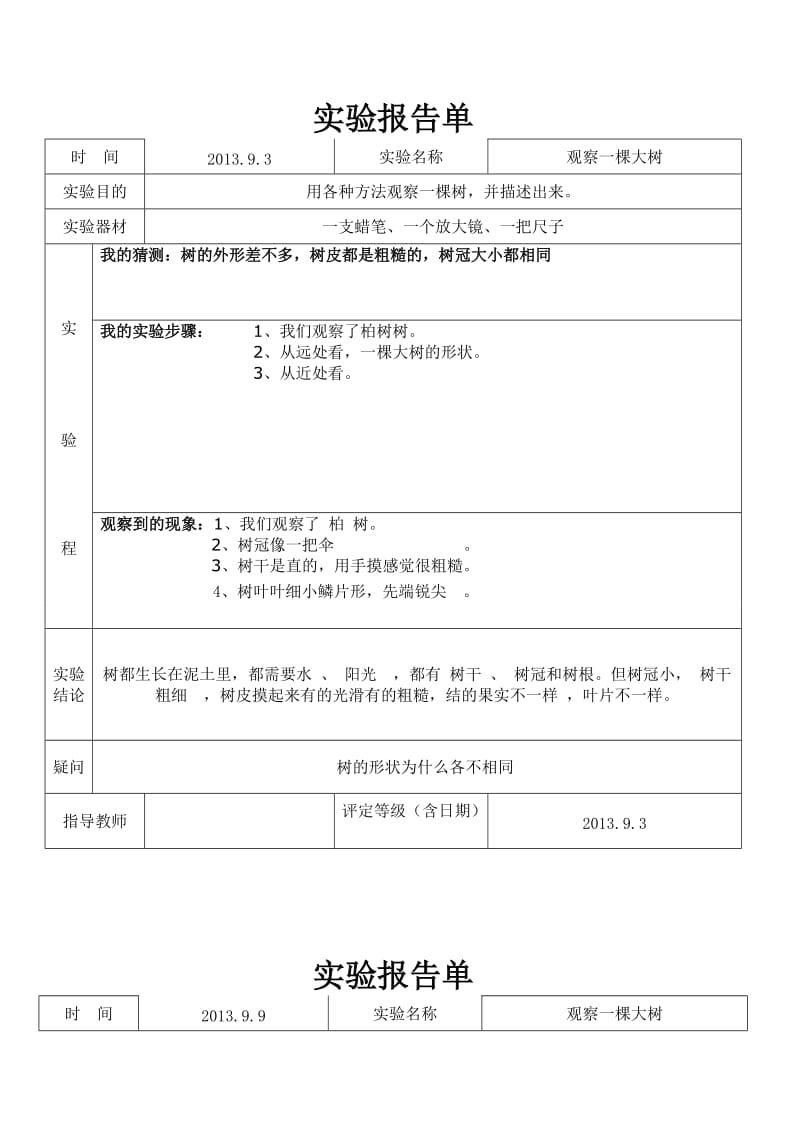 小学三年级科学上植物实验报告.doc_第1页