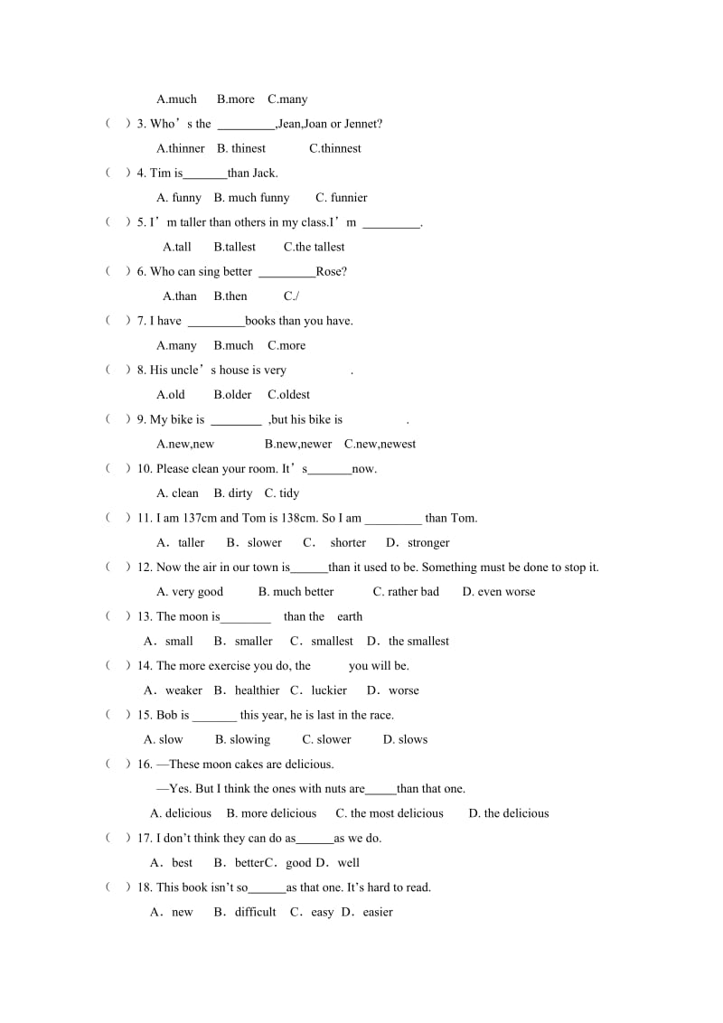 深港版小学英语六年级11册Unit1 练习题.doc_第3页