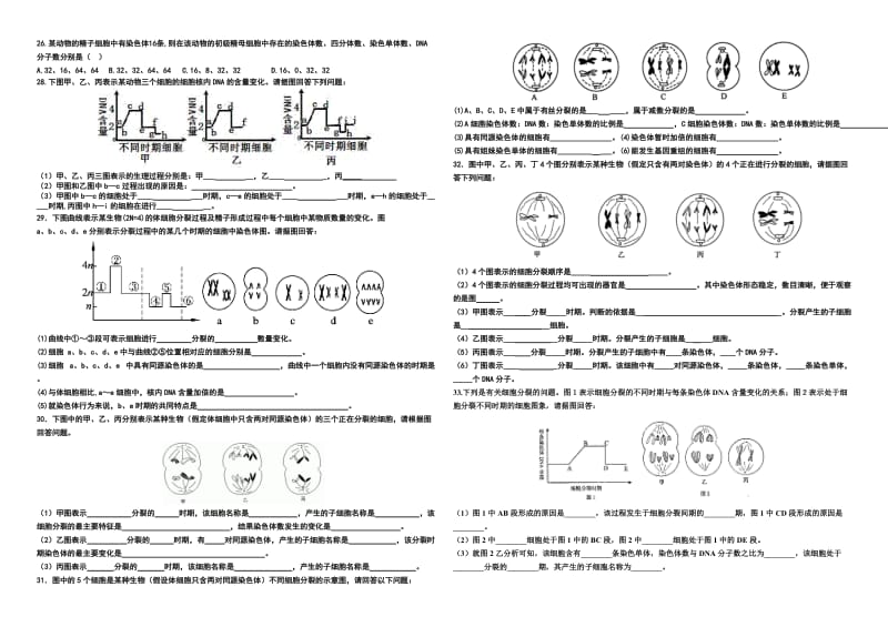 有丝分裂与减数分裂综合练习题及答案.doc_第2页