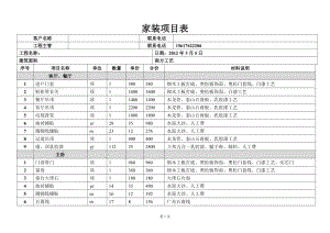 家装费用明细表.doc