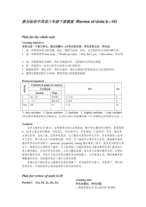 新目标初中英语八年级下册教案《Review of Units 6—10》 .doc