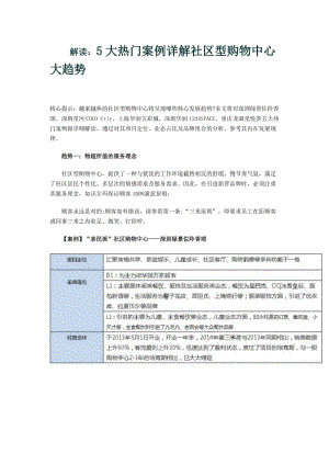 解读：5大热门案例详解社区型购物中心大趋势.（精）.doc