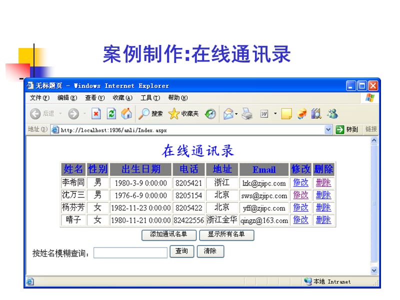 案例制作：在线通讯录管理系统.ppt_第1页