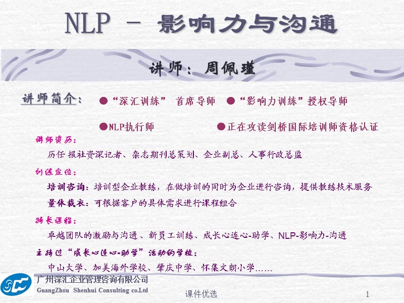 NLP—影响力与沟通[行业内容].ppt_第1页