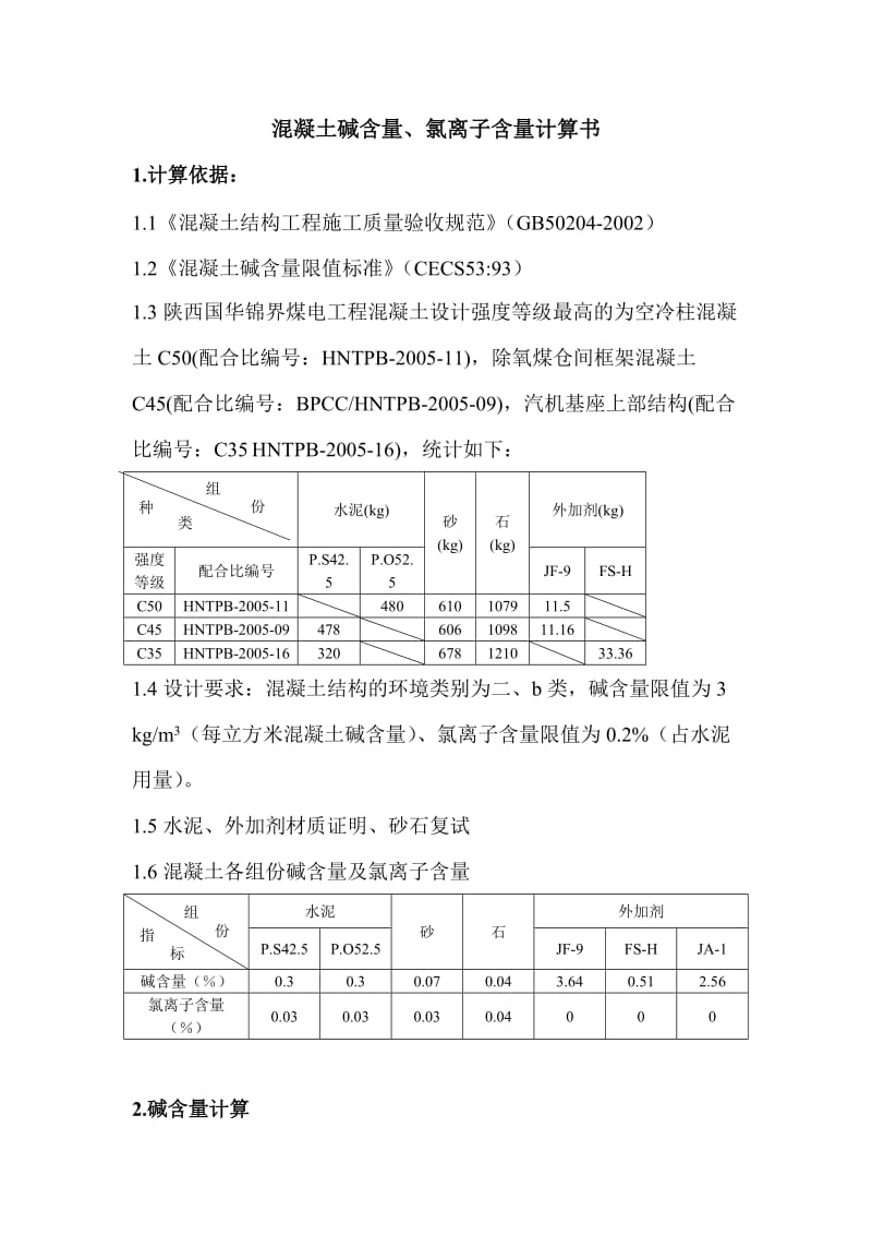 混凝土碱含量氯离子含量计算书.doc_第1页