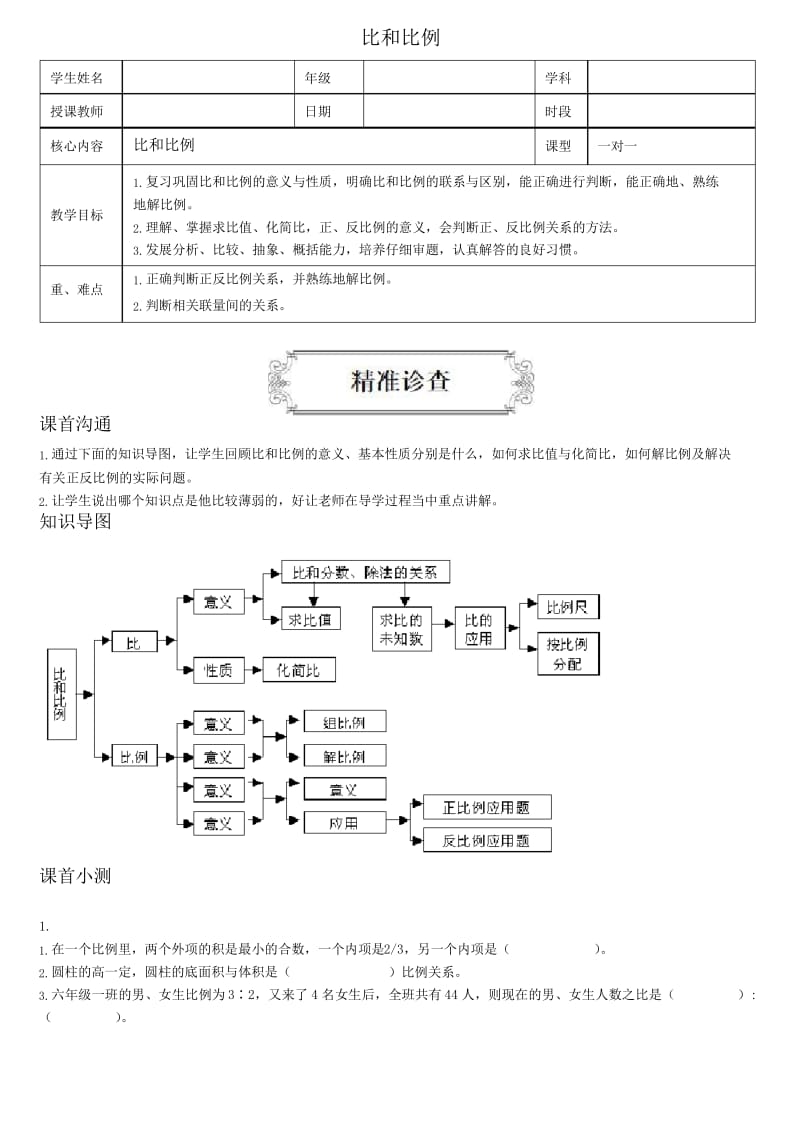 著名机构小升初数学讲义6比和比例.docx_第1页