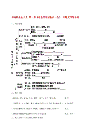 八年级生物上册 第一章 《绿色开花植物的一生》专题复习导学案 济南版.doc