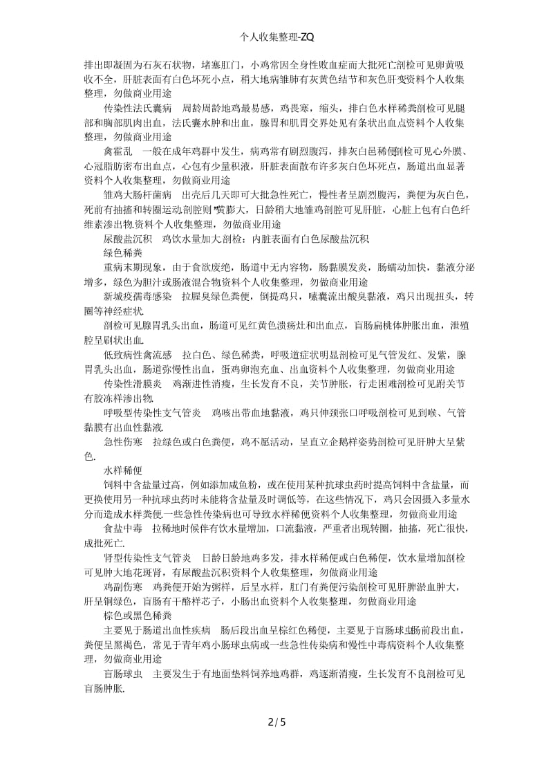 通过鸡的粪便颜色辨别疾病.docx_第2页