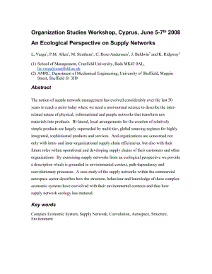 Organization Studies Workshop, Cyprus, June 57 thAn Ecological Perspective on Supply Networks.doc