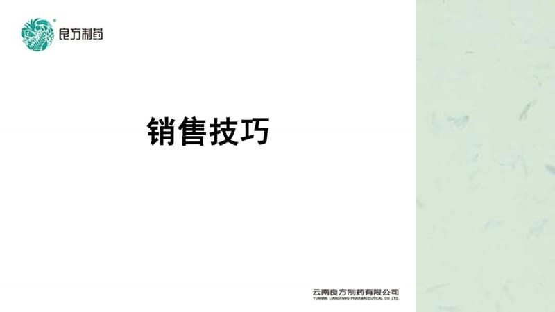 药品销售技巧课件.ppt_第1页