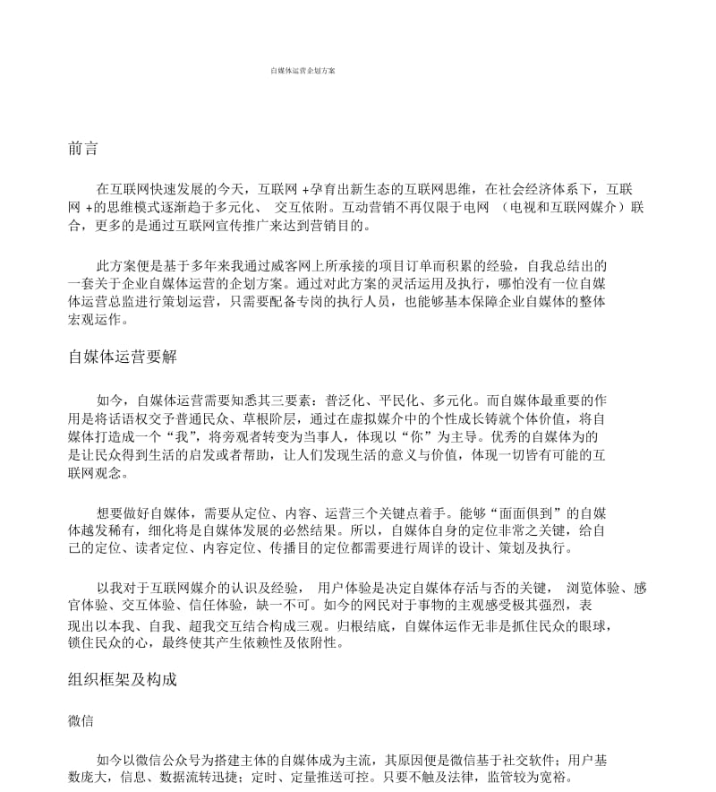 自媒体运营企划设计方案.docx_第1页