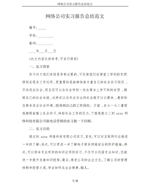 网络公司实习报告总结范文.docx