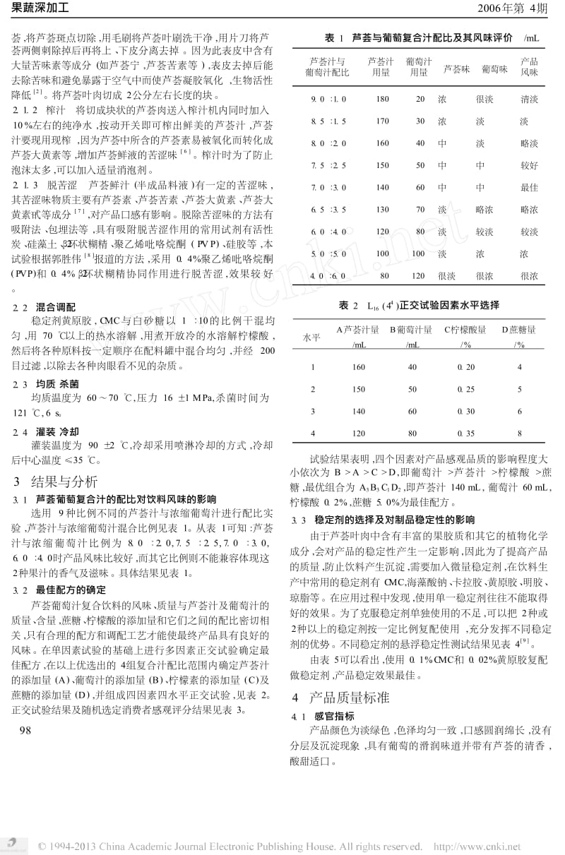 芦荟葡萄汁复合饮料工艺研究.docx_第2页