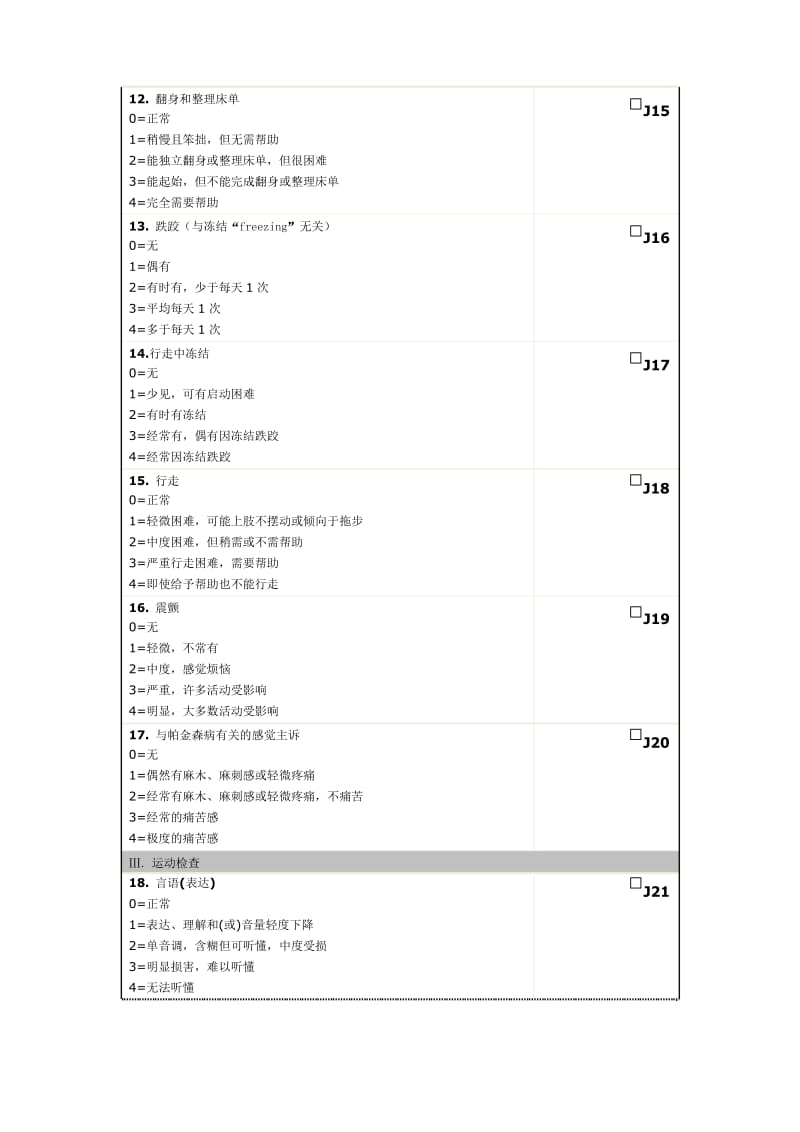 表三统一帕金森病评定量表UPDRS30版.docx_第3页