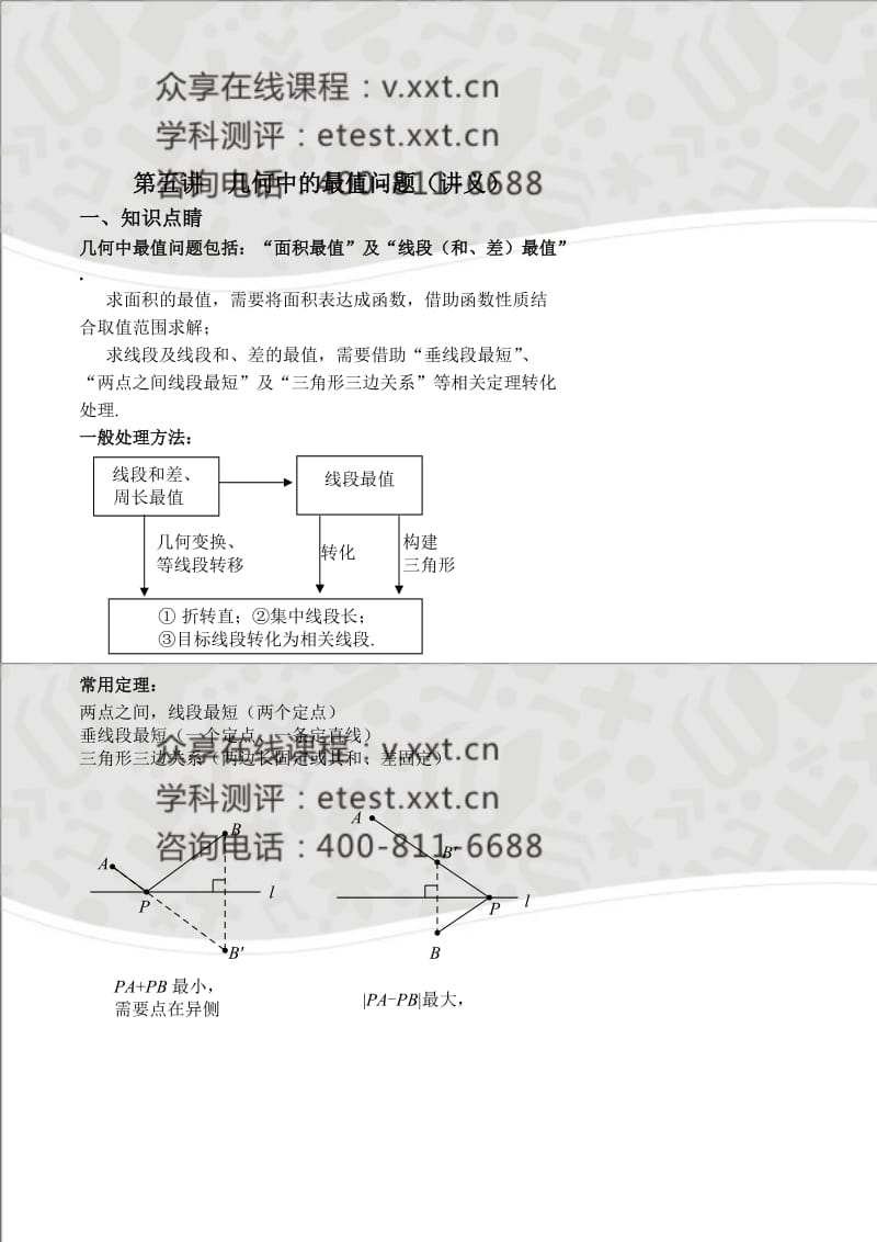 九年级数学中考冲刺班第五讲《中考数学几何中的最值问题》讲义.doc_第1页