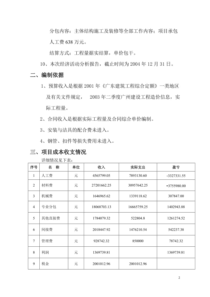 项目成本分析报告范本.doc_第2页