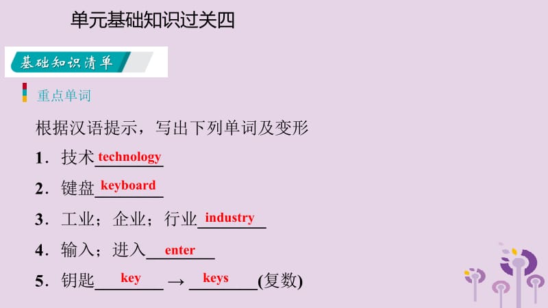 2019年春八年级英语下册 Unit 4 The Internet Connects Us基础知识过关四课件 （新版）冀教版.pptx_第3页