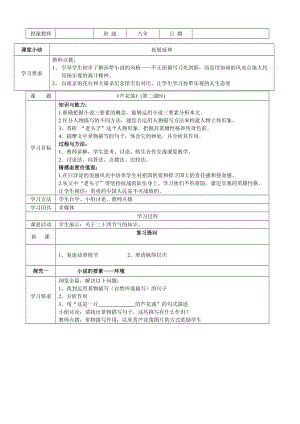 人教版八年级语文上册《一单元阅读2 芦花荡》赛课导学案_13.doc