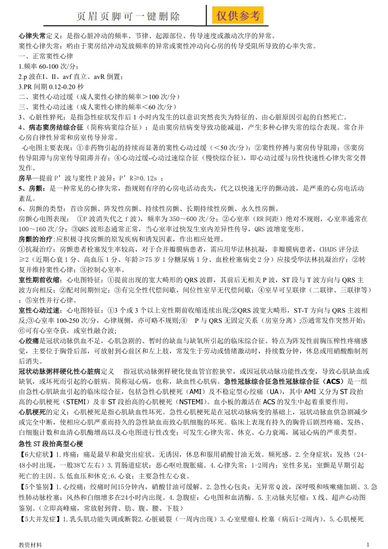 内科循环系统重点整理[骄阳书苑].doc_第1页