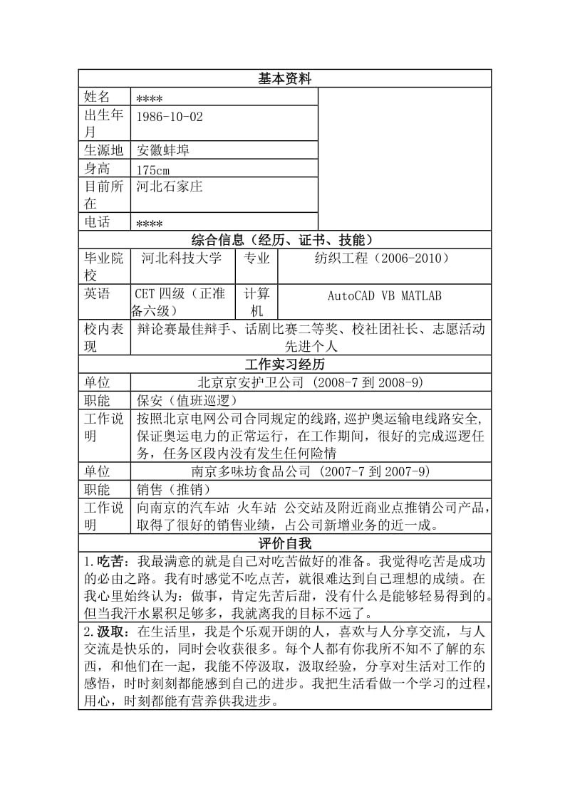 【简历模板】：最受欢迎的简历模板.doc_第1页