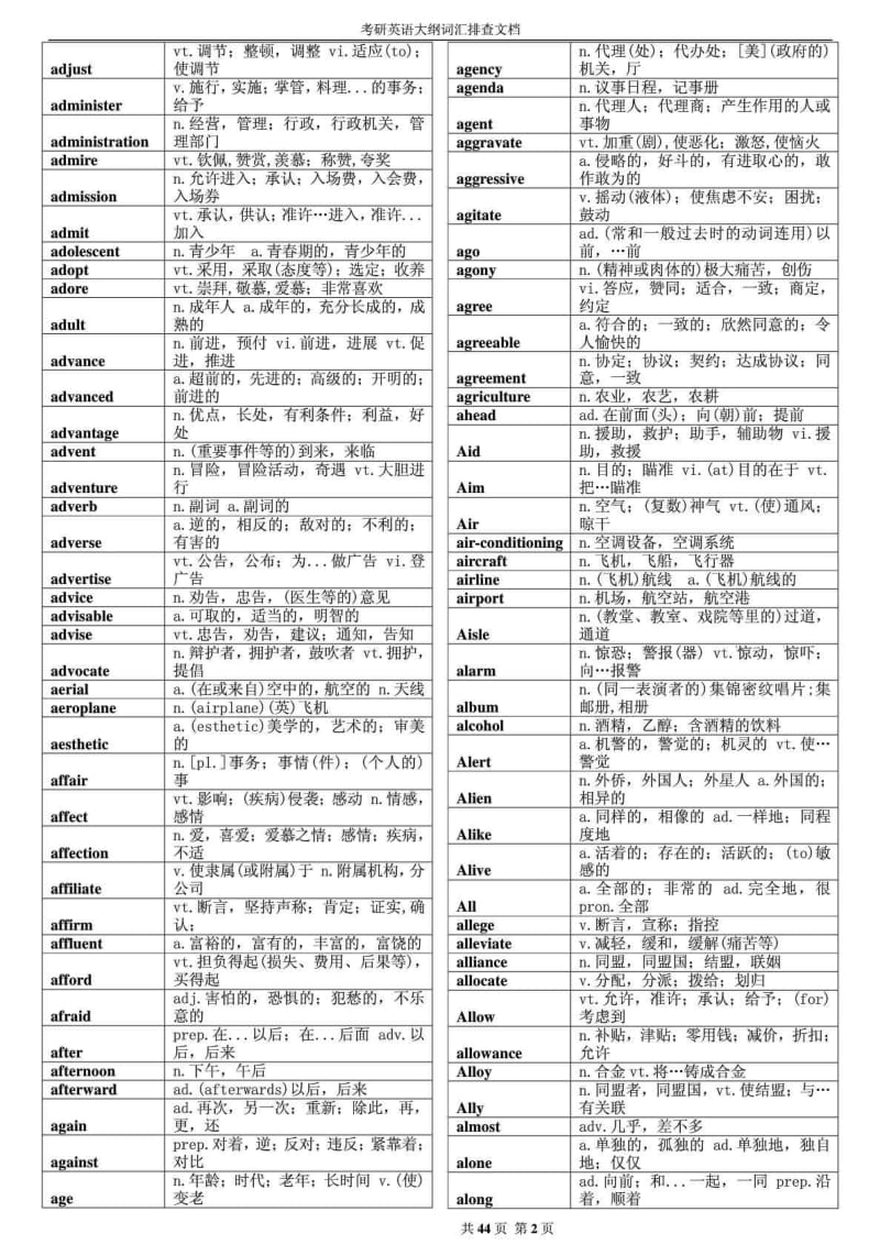 考研英语大纲词汇排查文档.doc_第2页