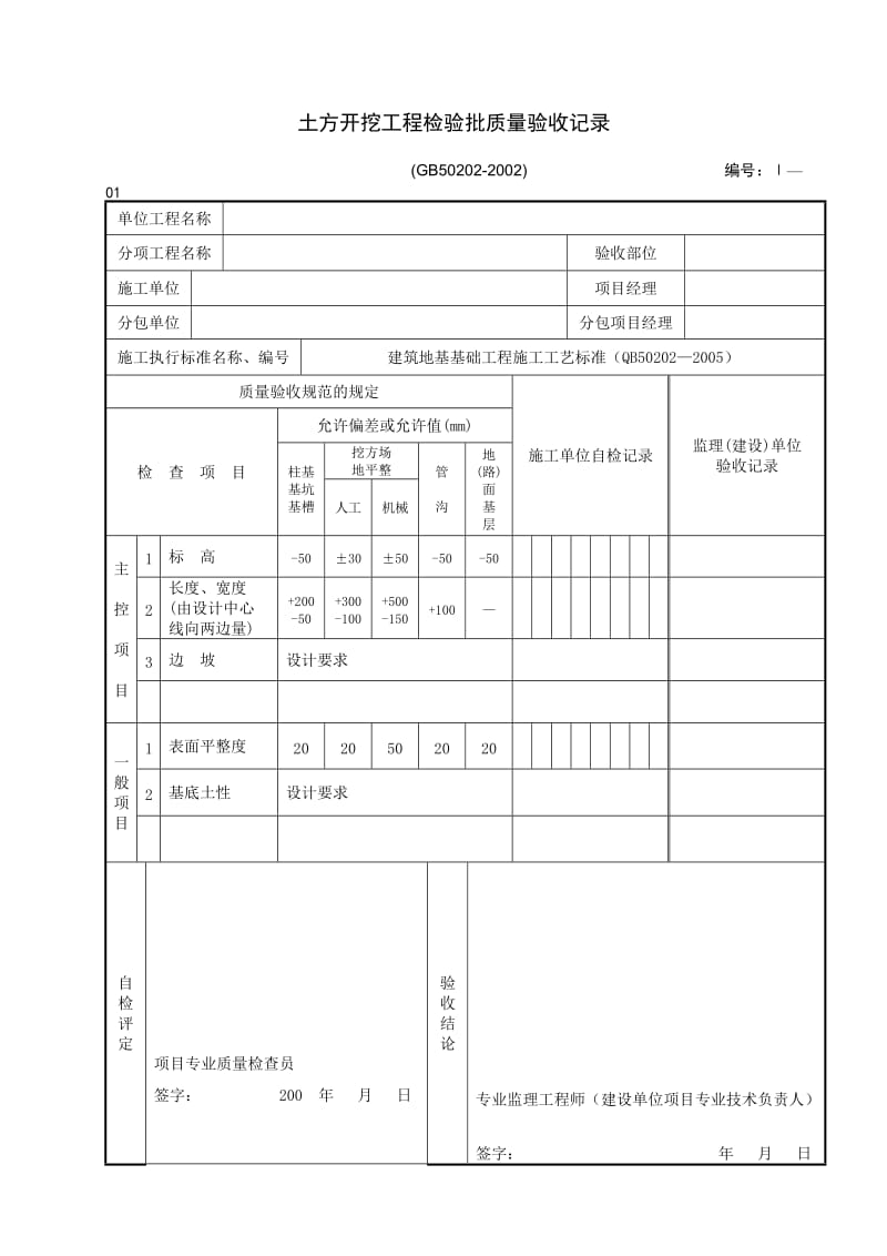 建筑工程自检表格36张（后可填写） .doc_第1页