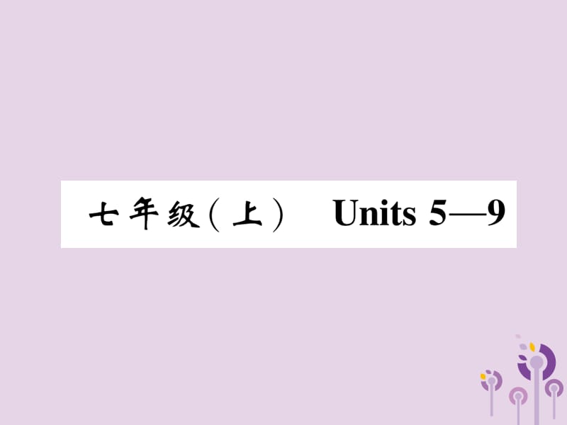 （宜宾专版）2019届中考英语总复习 第一篇 教材知识梳理篇 七上 Units 5-9（精讲）课件.ppt_第1页