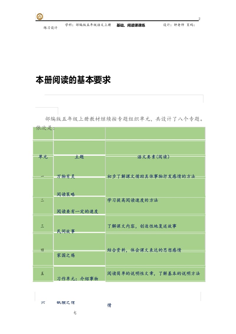 部编版语文(人教版)五年级上册第五单元 基础巩固、阅读提升一课一练 (含每一份题的答案).docx_第2页