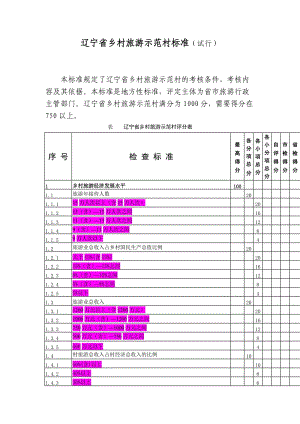 辽宁乡村旅游示范村标准.doc