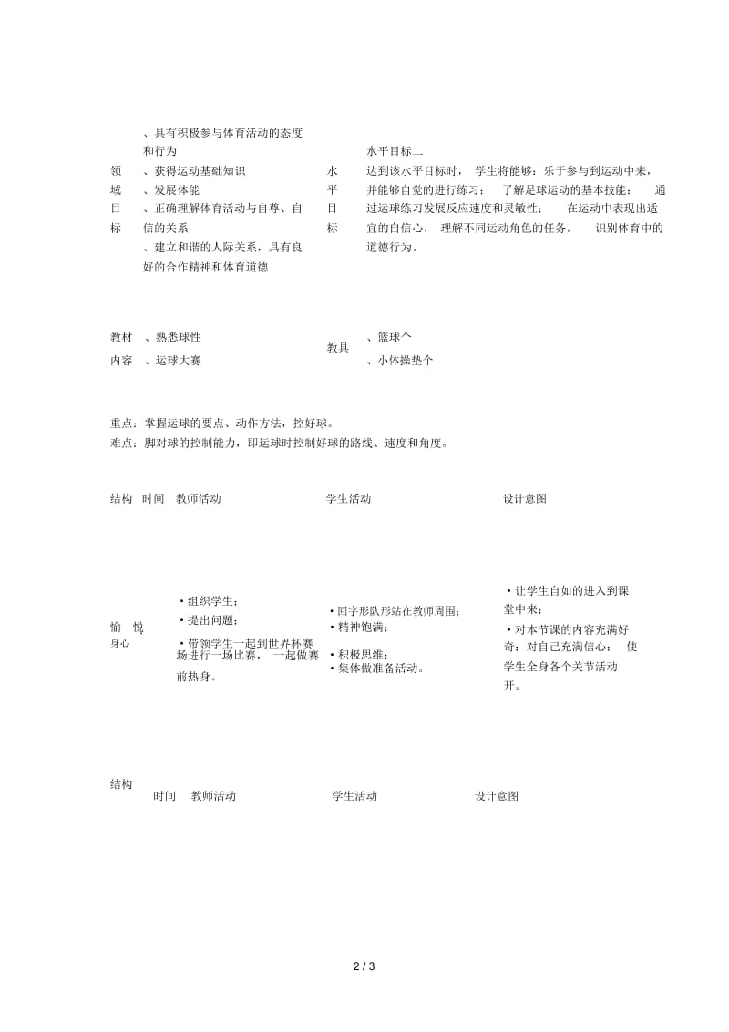 体育教学设计方案.docx_第2页