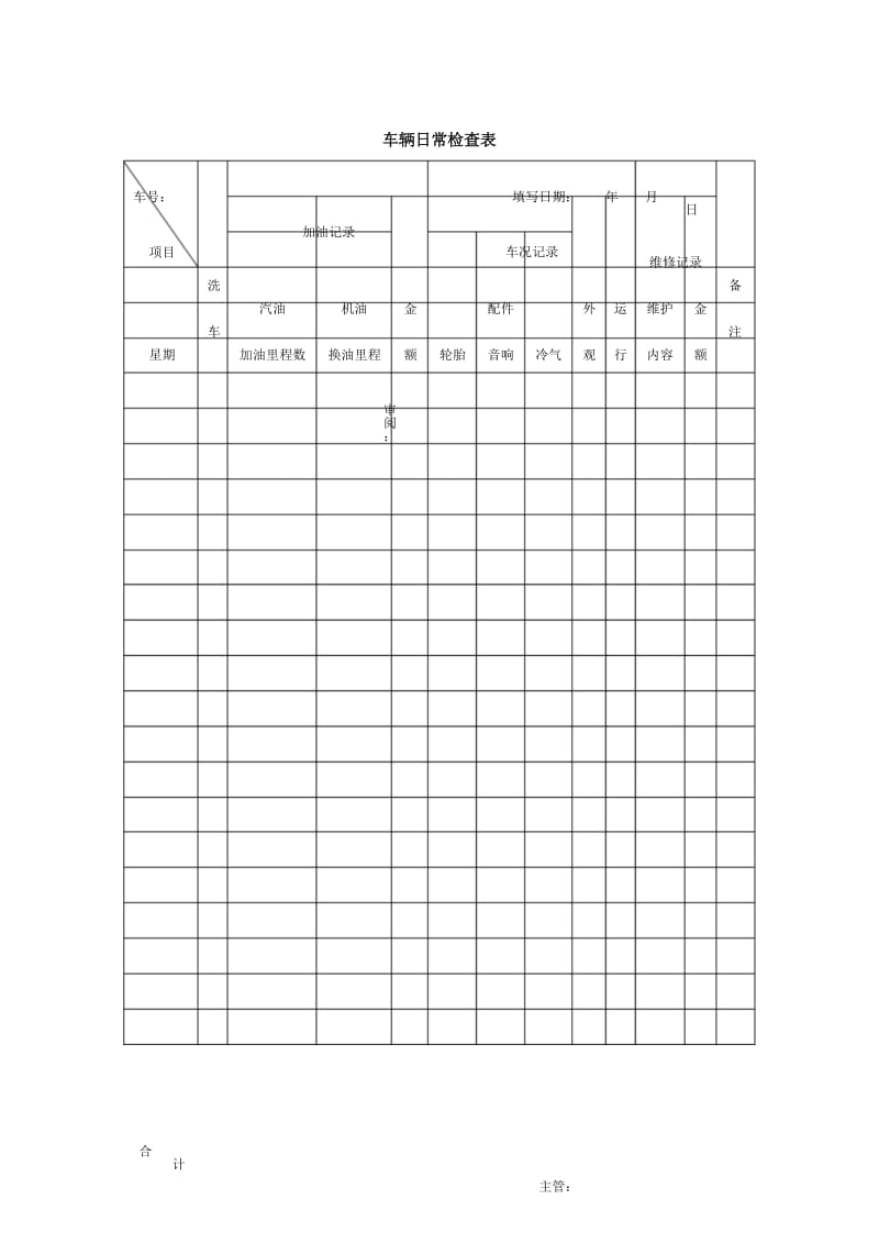 车辆日常检查表.docx_第1页