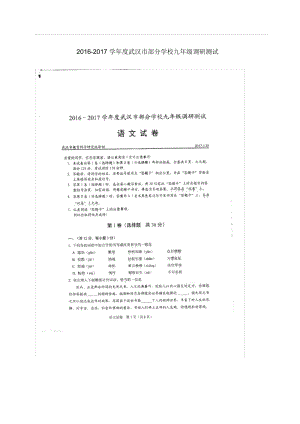 2017年武汉九月份语文部分学校四调试卷真题.docx