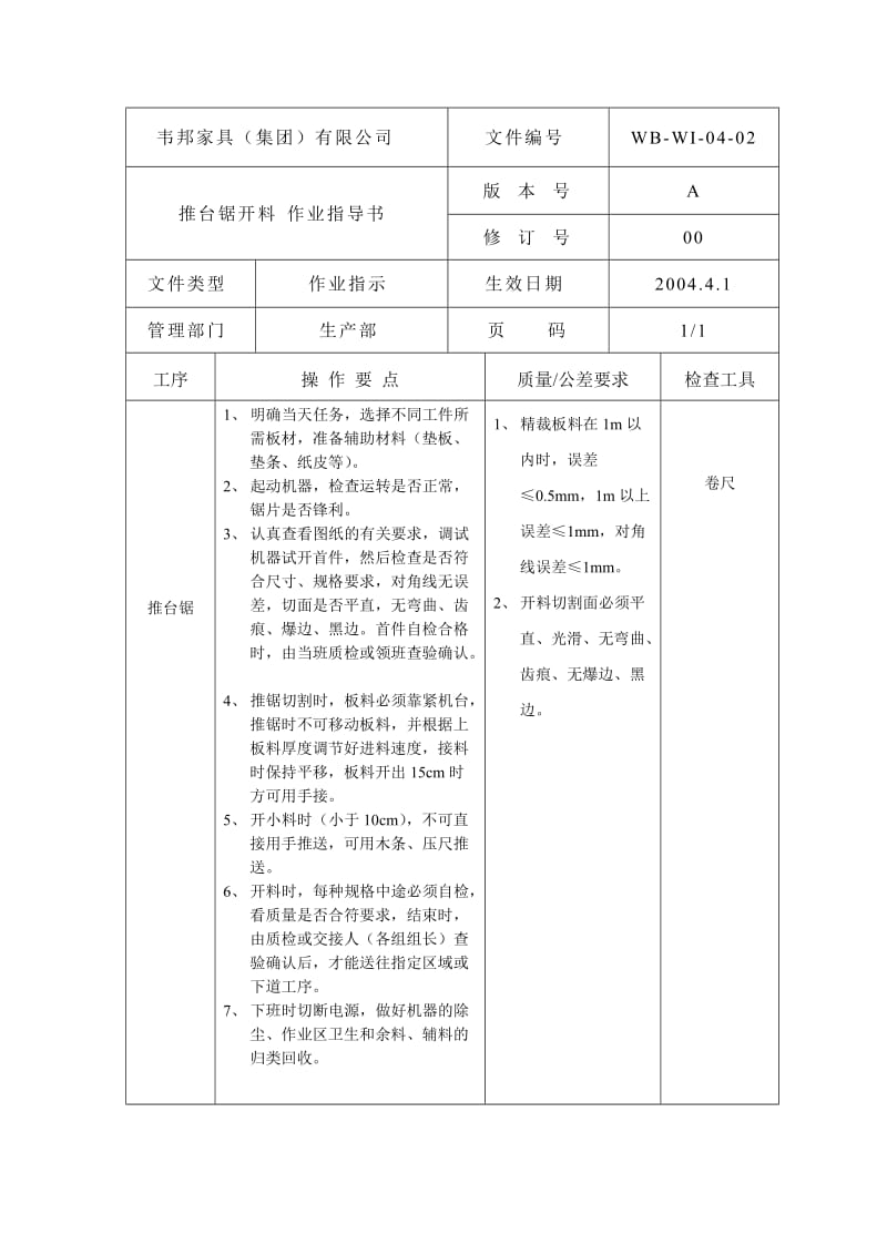 推台锯开料作业指导书-2.doc_第1页