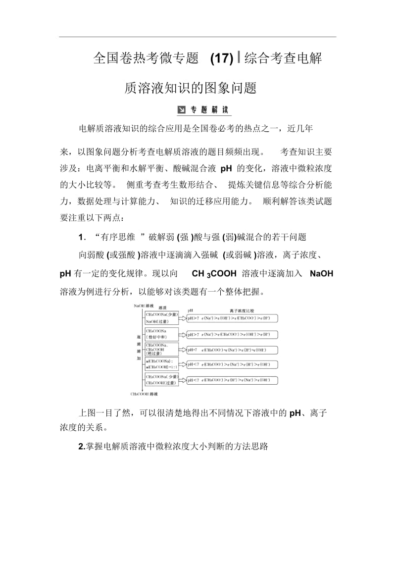 2020年高考中的综合考查电解质溶液知识的图象问题.docx_第1页