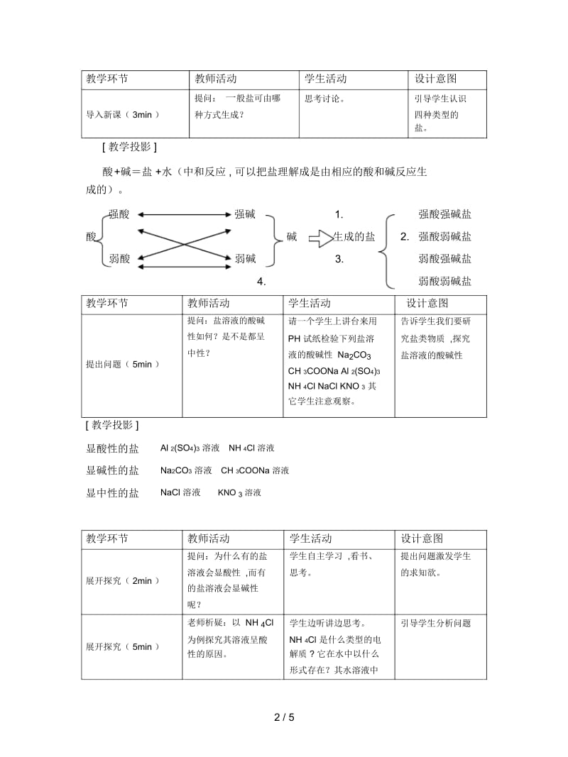 2019最新新人教版化学选修4高中《盐类的水解》教案.docx_第3页