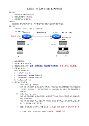 实验四动态路由协议RIP的配置.doc