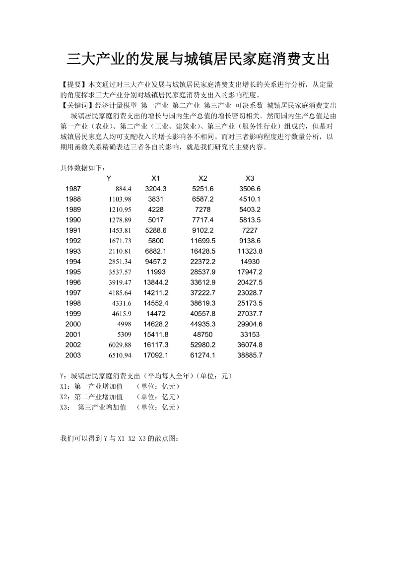 三大产业的发展与城镇居民家庭消费支出.doc_第1页