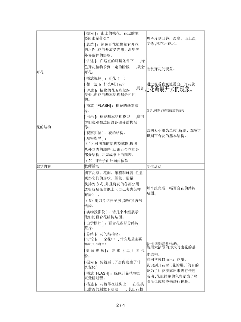 2019最新苏教版生物七上第五节《植物的开花和结果》教案二.docx_第2页