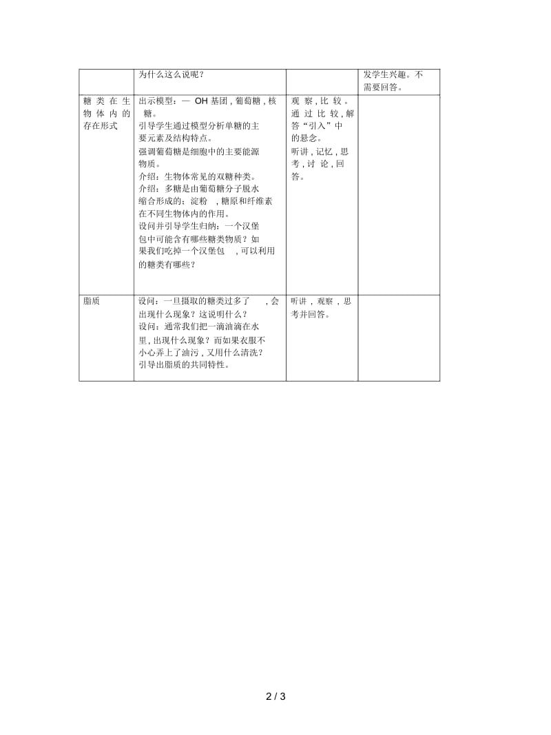 2019最新沪科版生命科学高一上2-2《生物体中的有机化合物》教案1(第3课时).docx_第2页