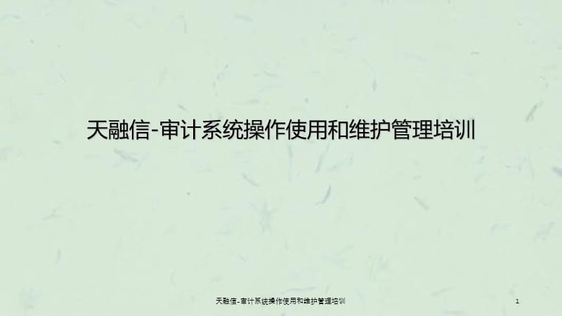 天融信审计系统操作使用和维护管理培训课件.ppt_第1页