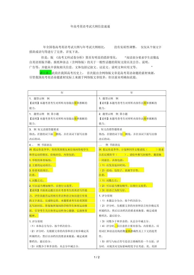 2019年高考英语考试大纲信息速递.docx_第1页