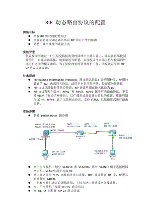 实验六_RIP 动态路由协议的配置.doc