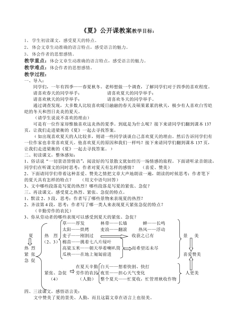 苏教版七年级语文上册《四单元 多彩四季十七 .夏》研讨课教案_19.doc_第1页