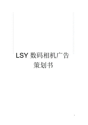 LSY数码相机广告策划书.docx